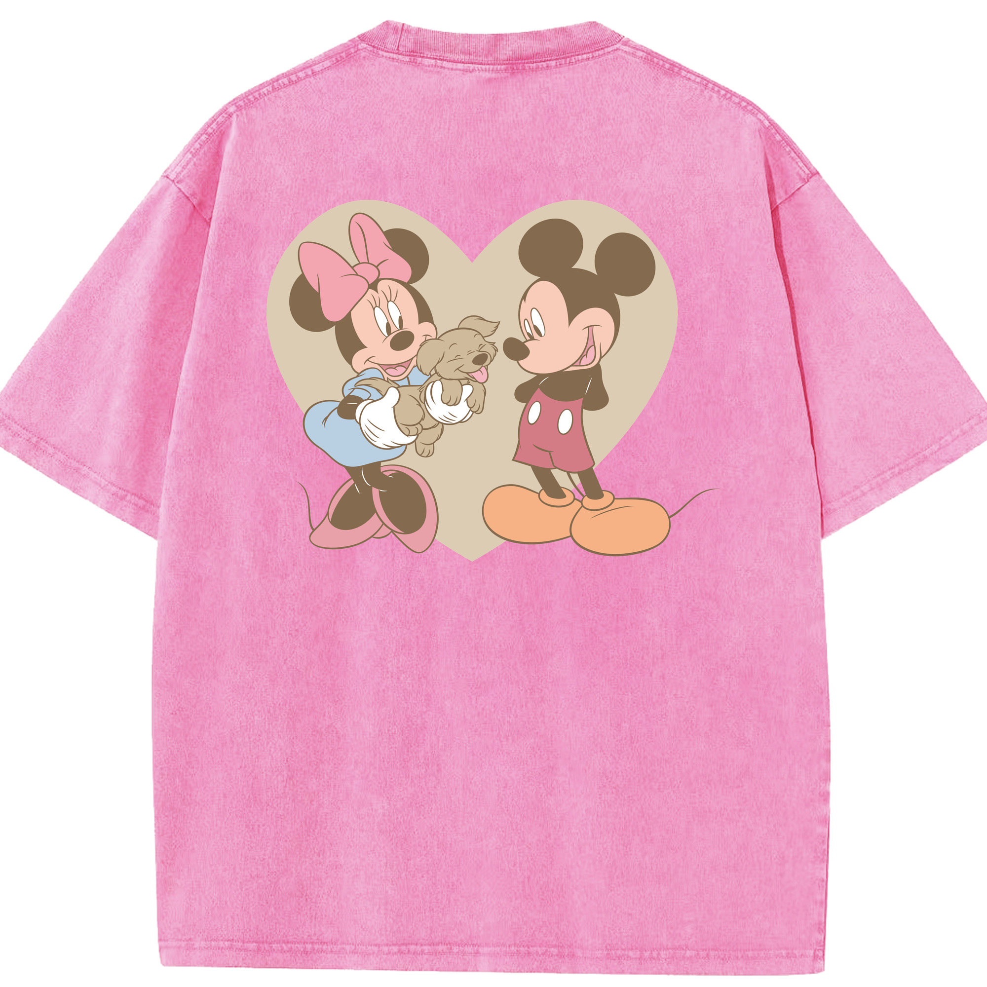 （画像用） ミッキーマウス Mickey Mouse 綿100% ヴィンテージ風 半袖Tシャツ（背面プリント）